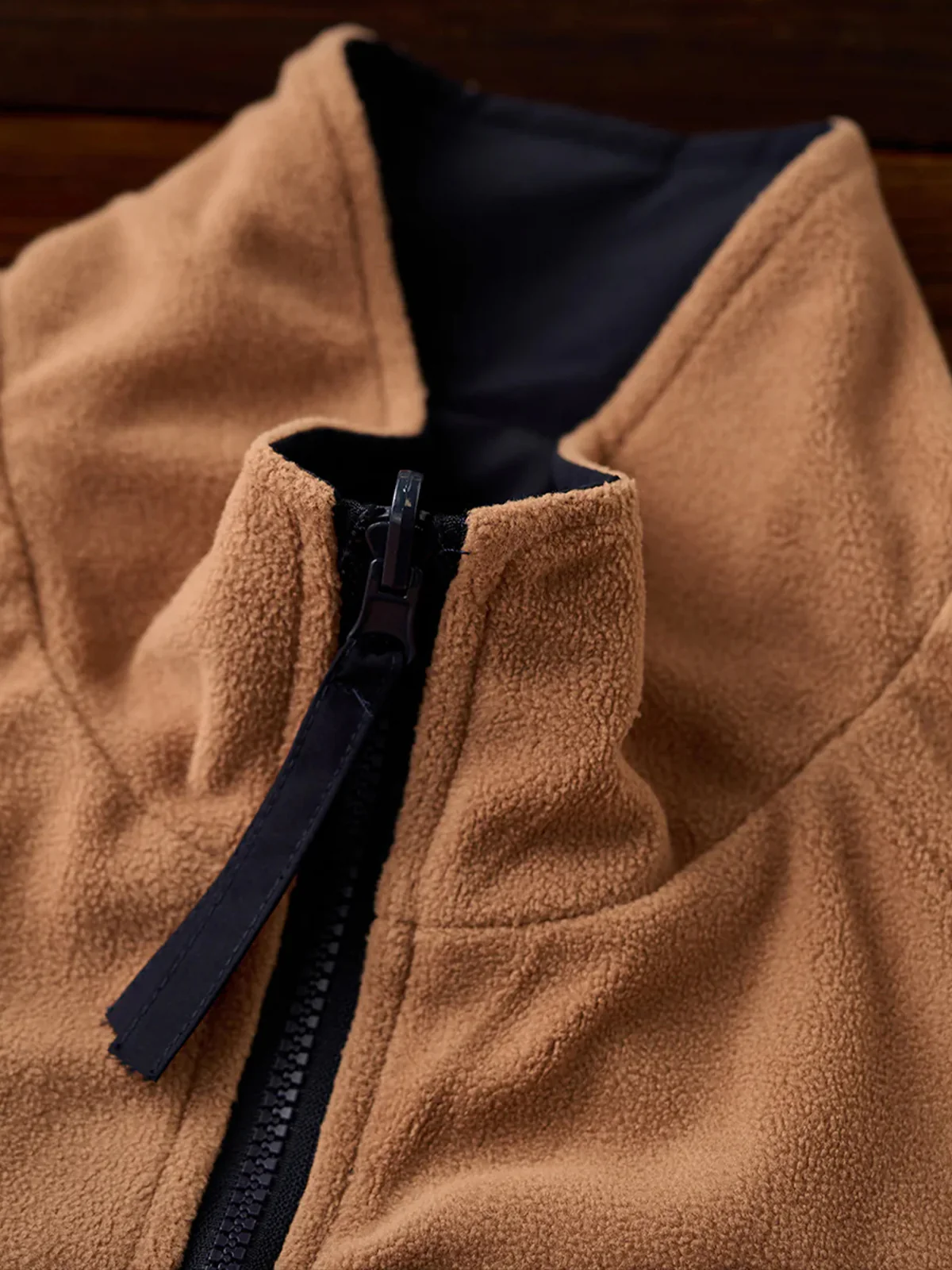Reversible Stand Collar Jacket with Mini Chest Embroidery - Image 16