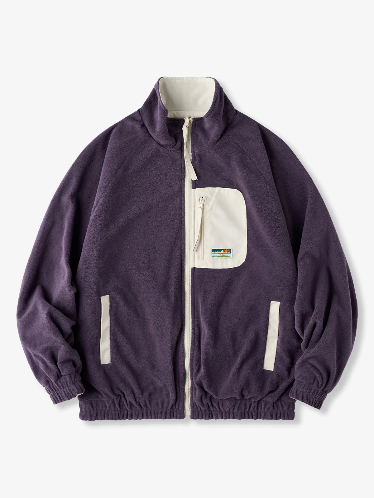 Reversible Stand Collar Jacket with Mini Chest Embroidery - Image 6