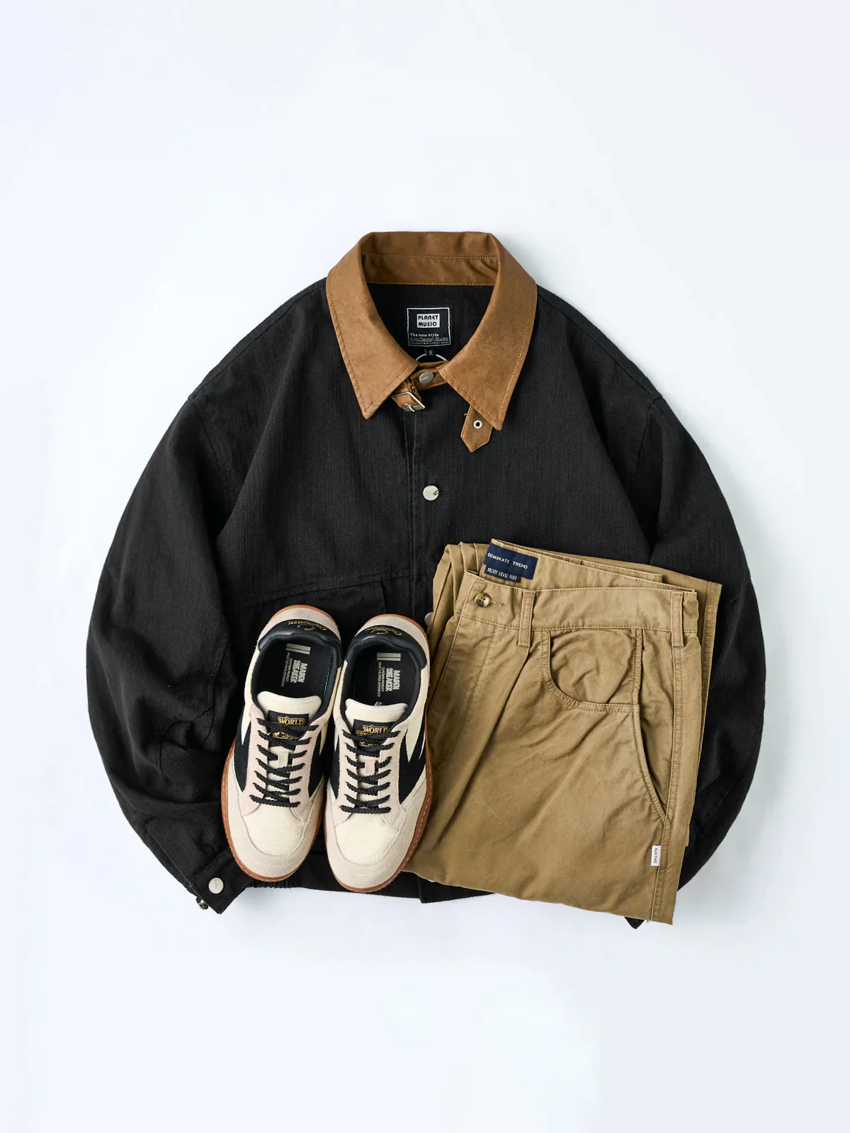 Mixed-Material Hunting Jacket with Leather-Effect Collar - Image 20