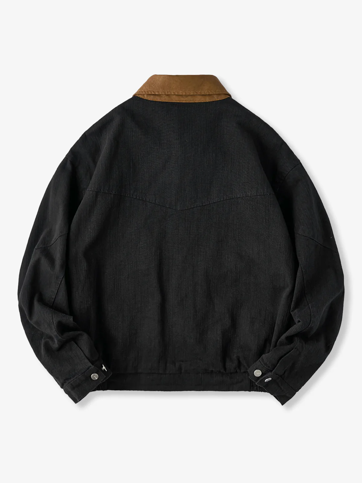 Mixed-Material Hunting Jacket with Leather-Effect Collar - Image 5