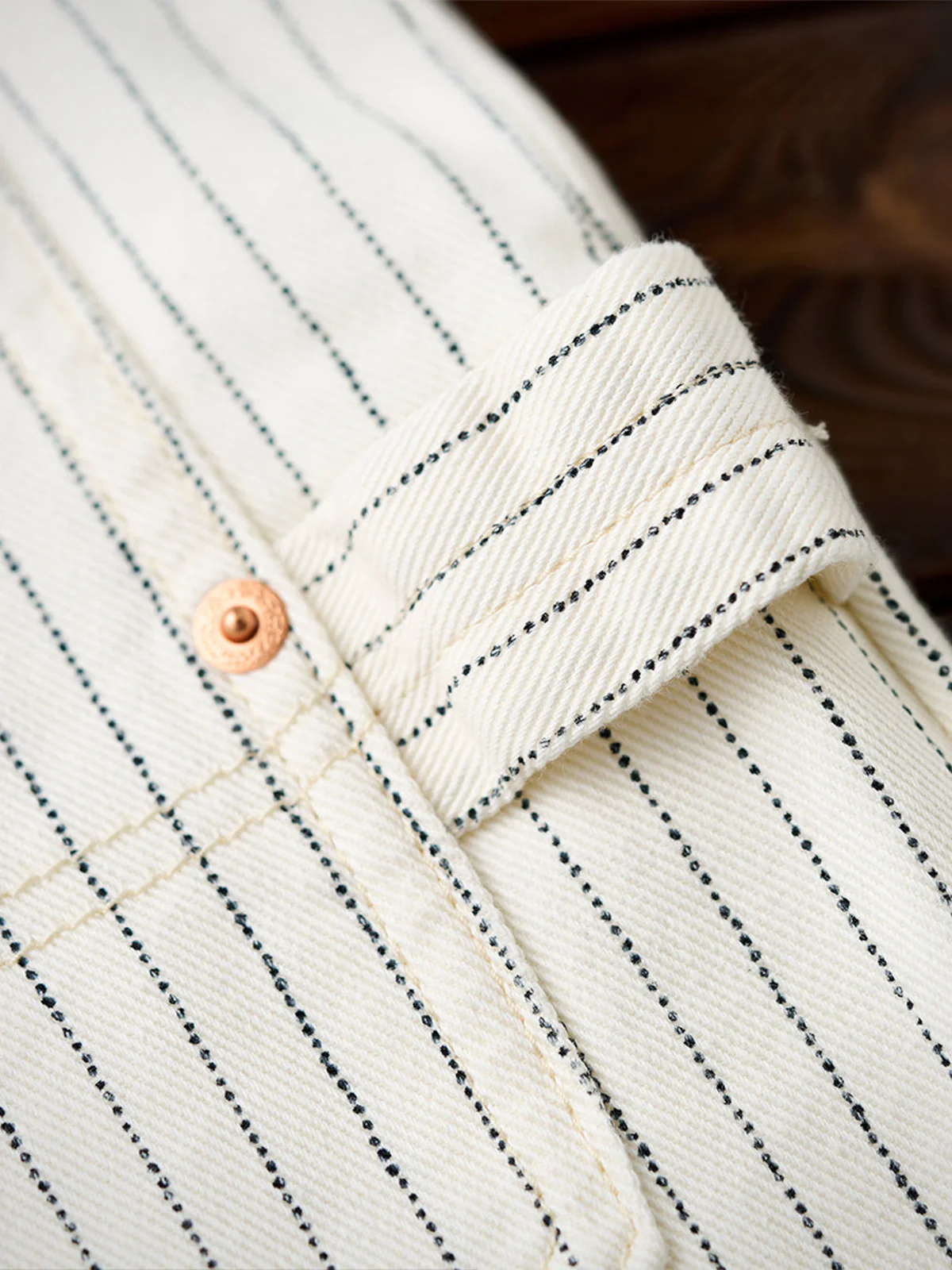 Wabash Stripe White Work Denim Pants - Image 10