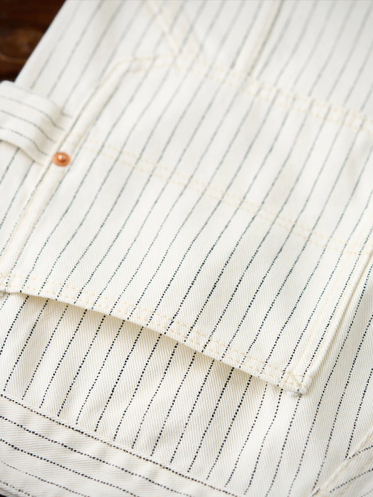 Wabash Stripe White Work Denim Pants - Image 11