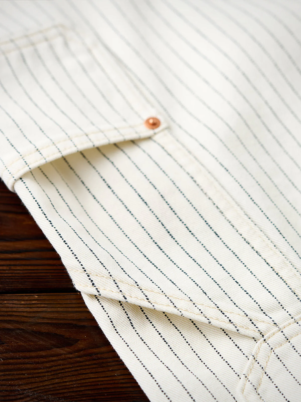 Wabash Stripe White Work Denim Pants - Image 12