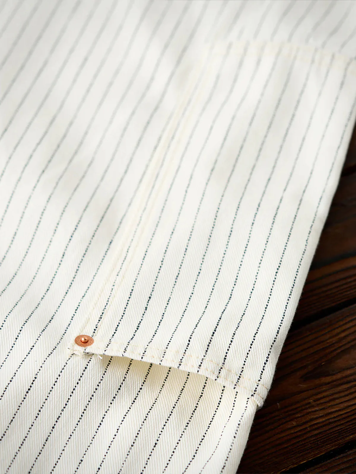 Wabash Stripe White Work Denim Pants - Image 13