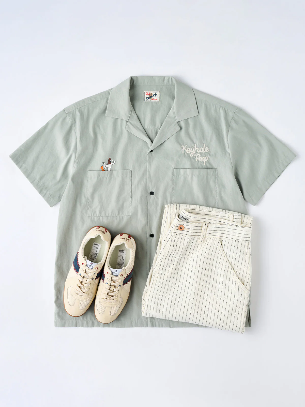 Wabash Stripe White Work Denim Pants - Image 15