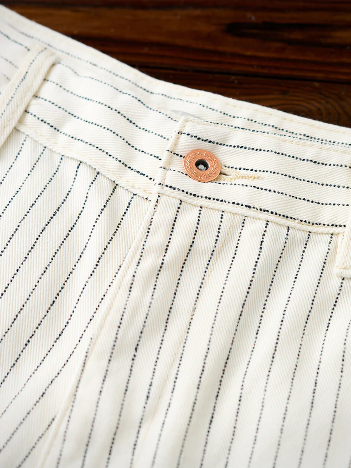 Wabash Stripe White Work Denim Pants - Image 8