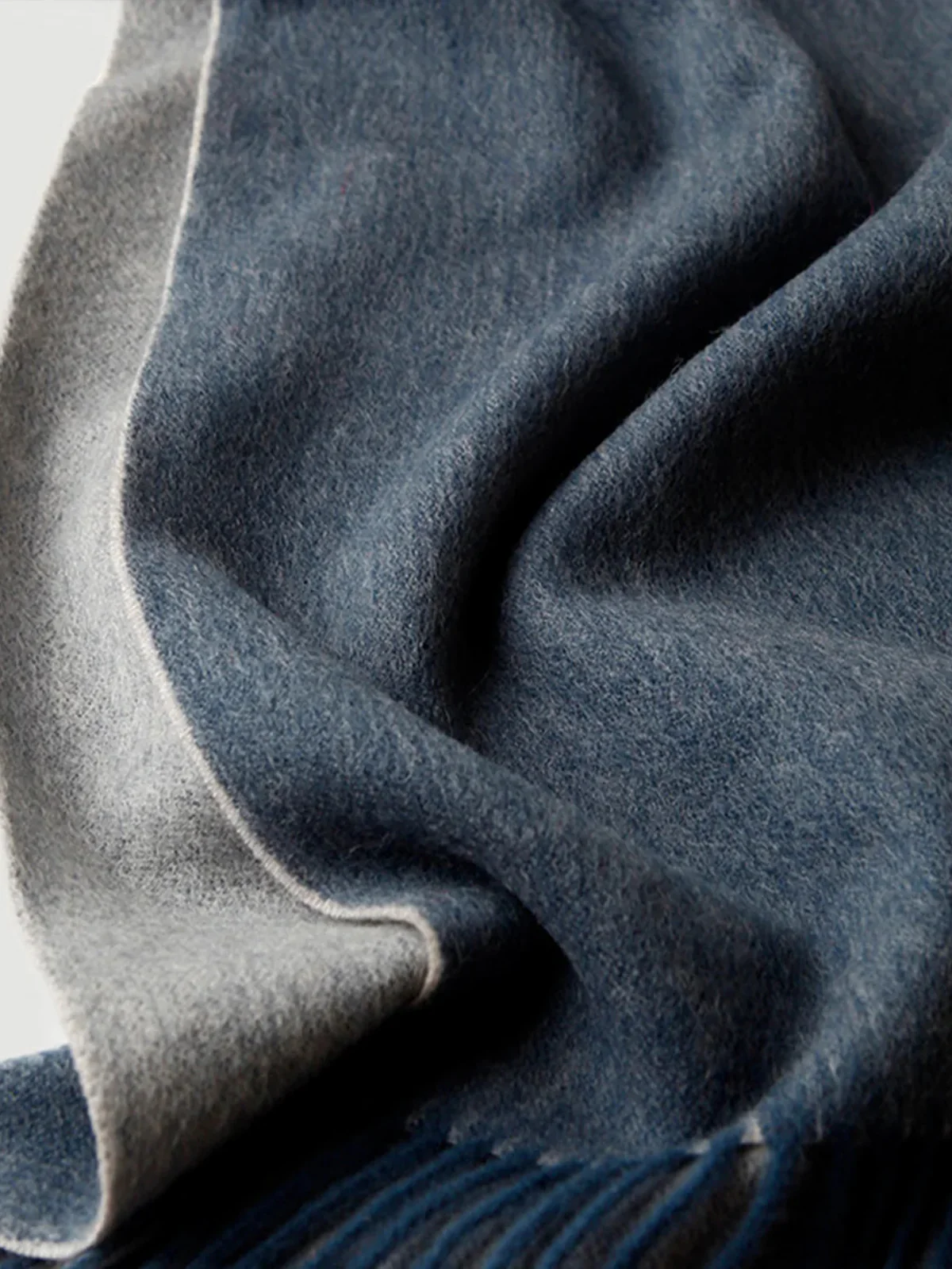 Bicolor Wool Fringe Scarf – 4 Colors - Image 6