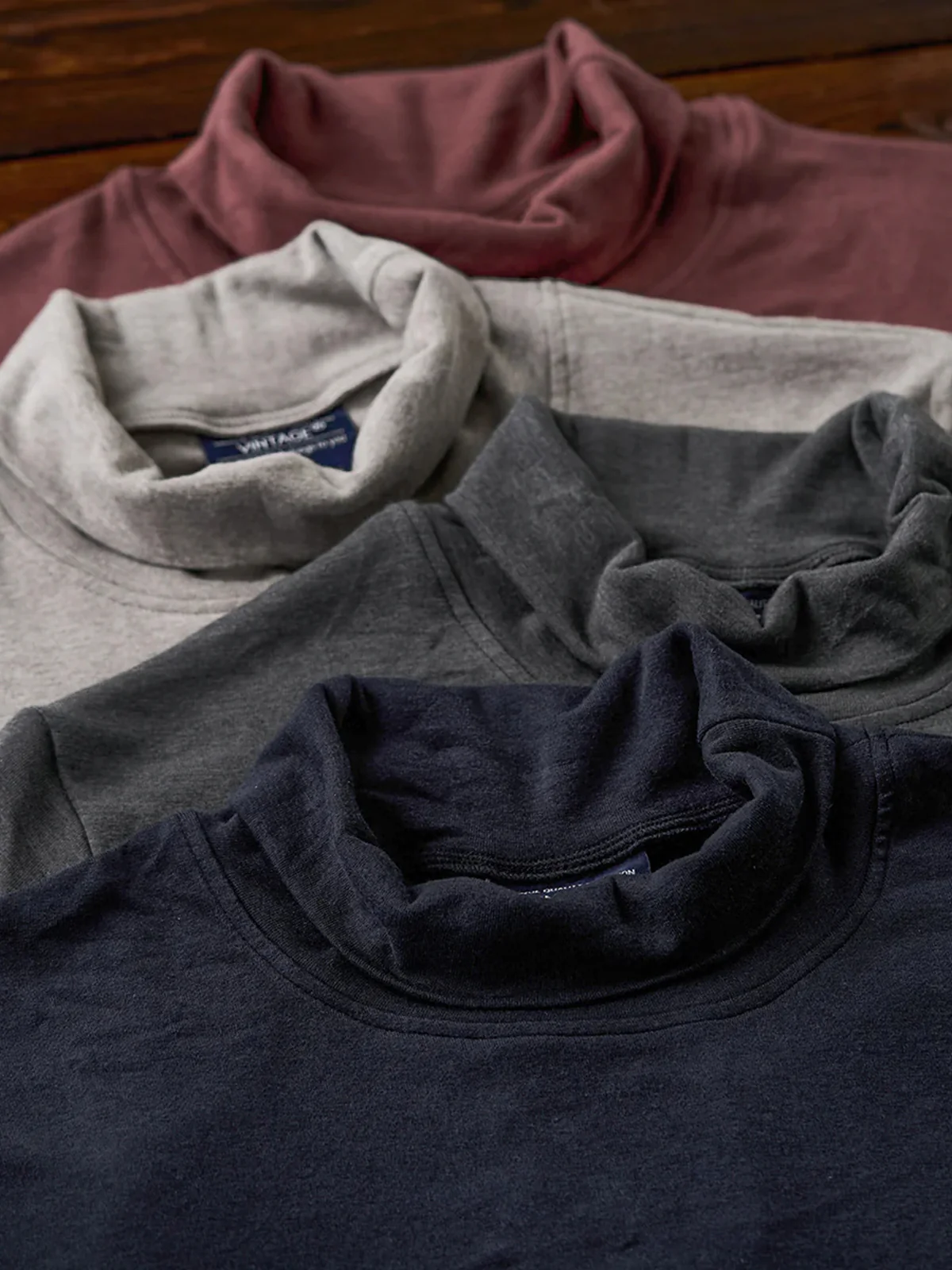 260g Heavyweight Brushed High-Neck Long Sleeve T-Shirt - Image 8