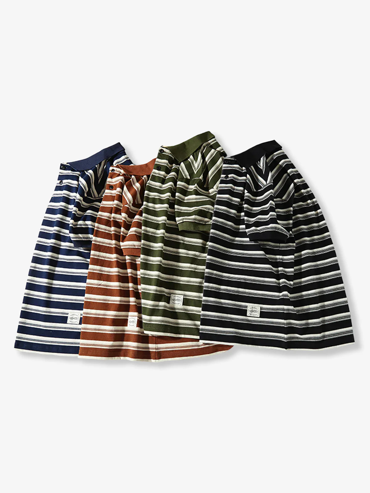 245g Heavyweight Wide-Stripe Polo Shirt (4 Colors) - Image 10