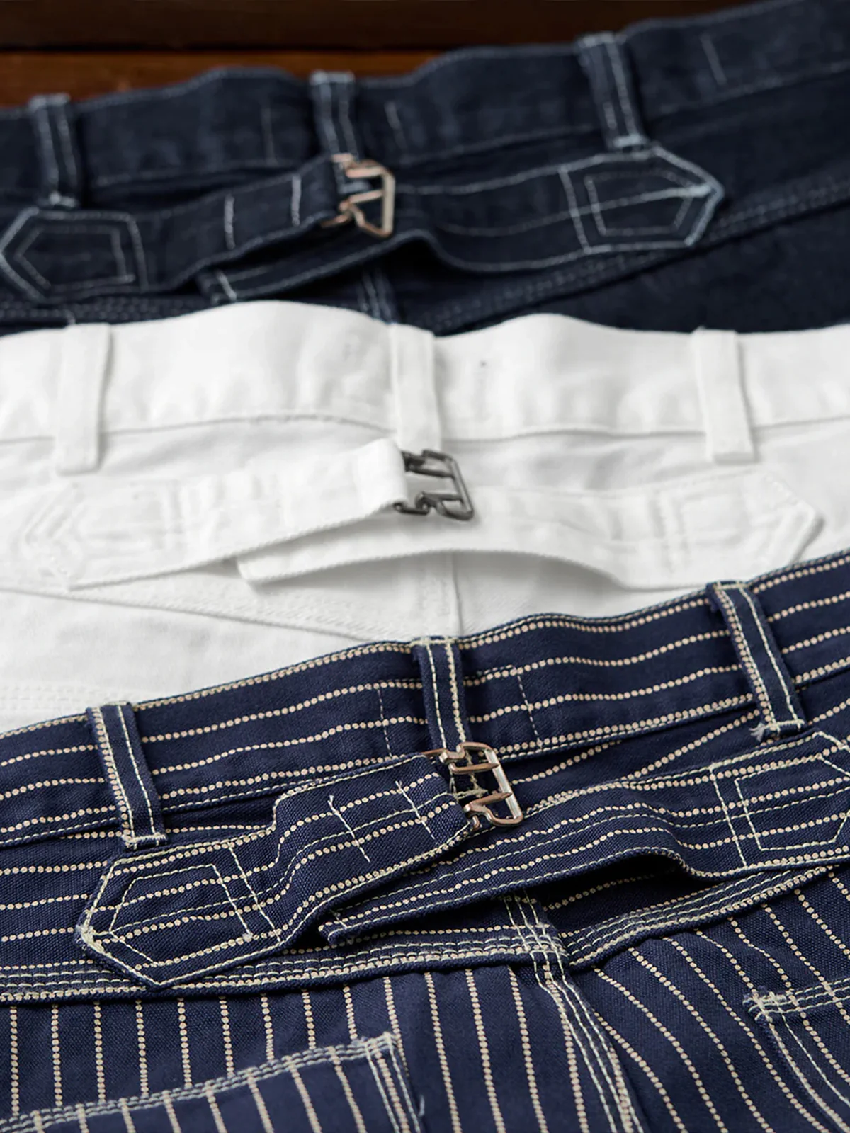 Washed Denim Pants – Wabash Stripe & Solid 3 Colors - Image 9