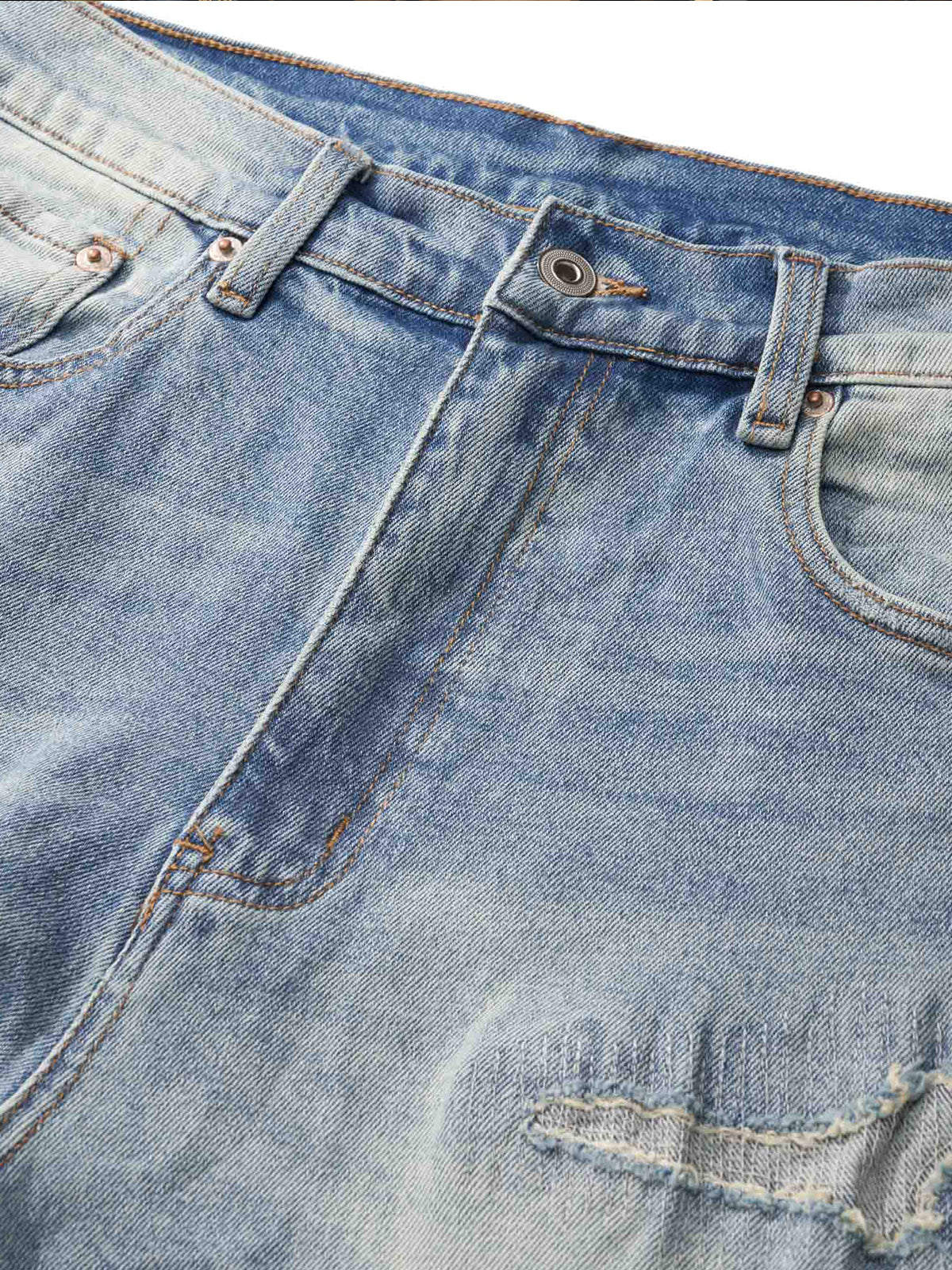 Heavyweight Handmade Distressed Denim Pants - Image 6