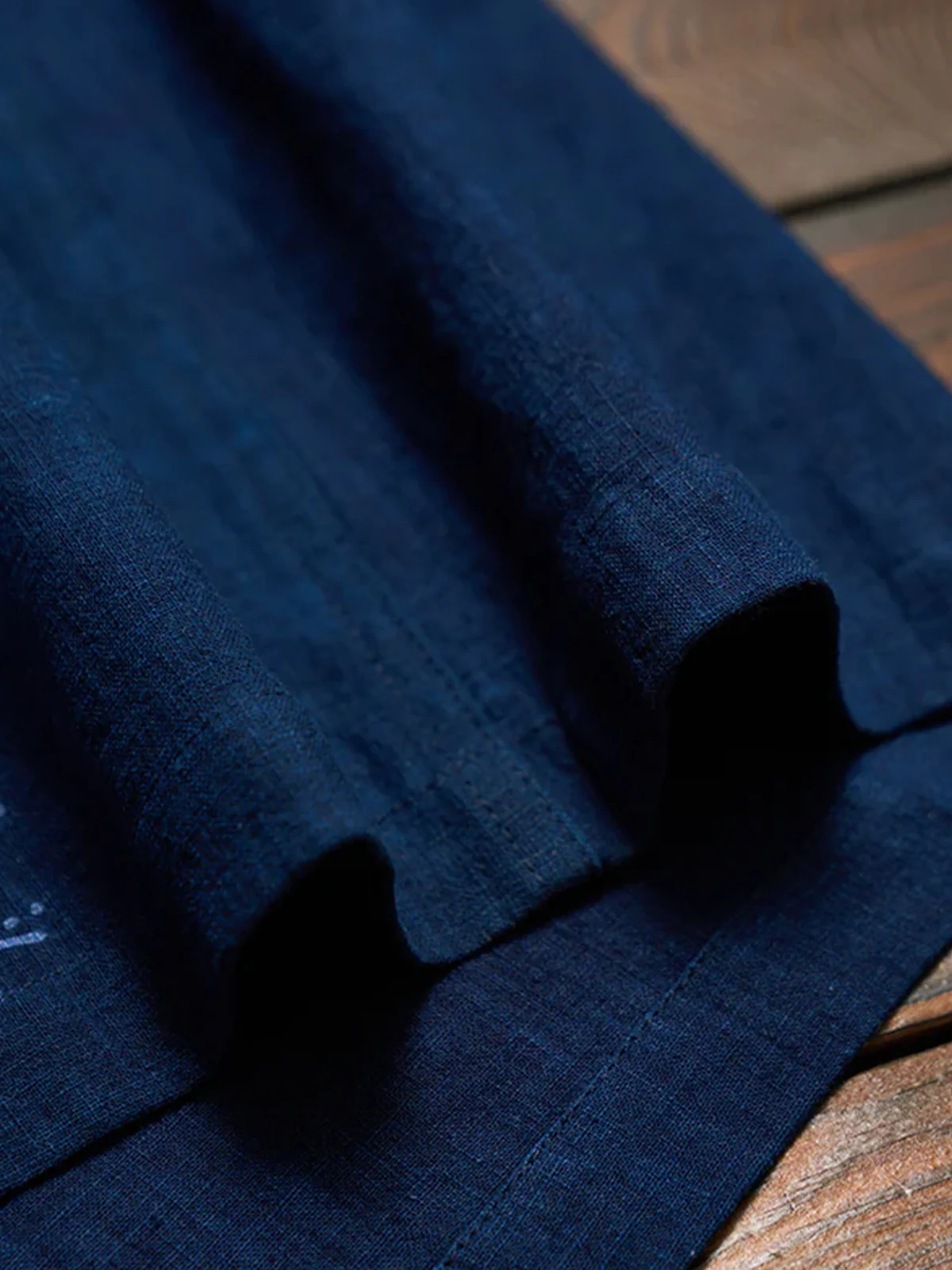 "Indigo-Dyed Series" Cotton-Linen Aloha Shirt with Toucan & Monstera Print - Image 11