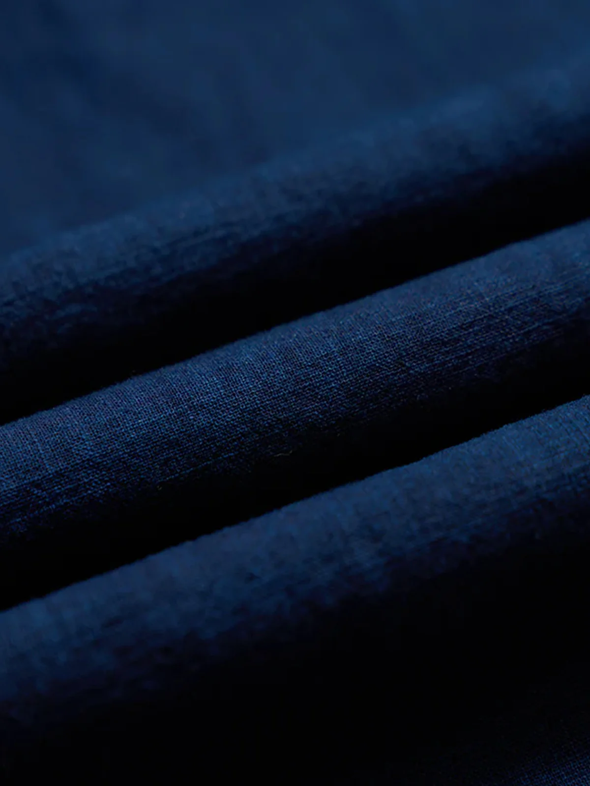 "Indigo-Dyed Series" Cotton-Linen Aloha Shirt with Toucan & Monstera Print - Image 12