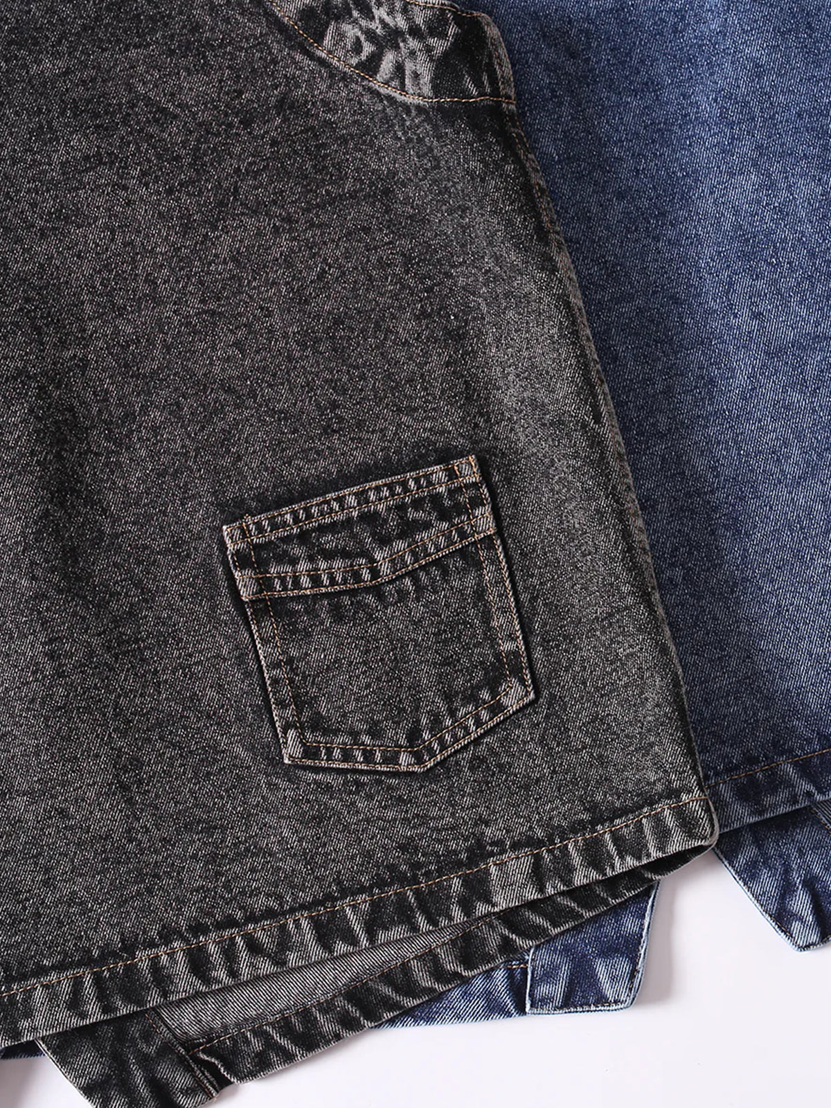 V-neck Washable Denim Vest - Image 10