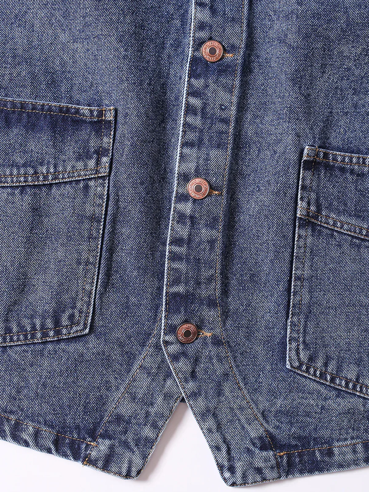 V-neck Washable Denim Vest - Image 15