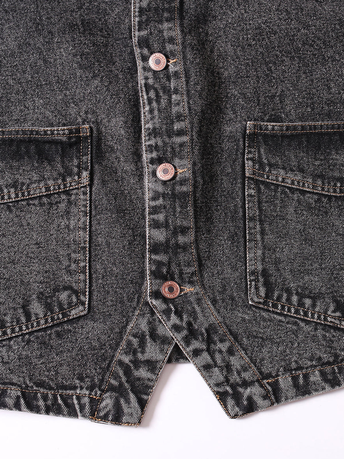 V-neck Washable Denim Vest - Image 19