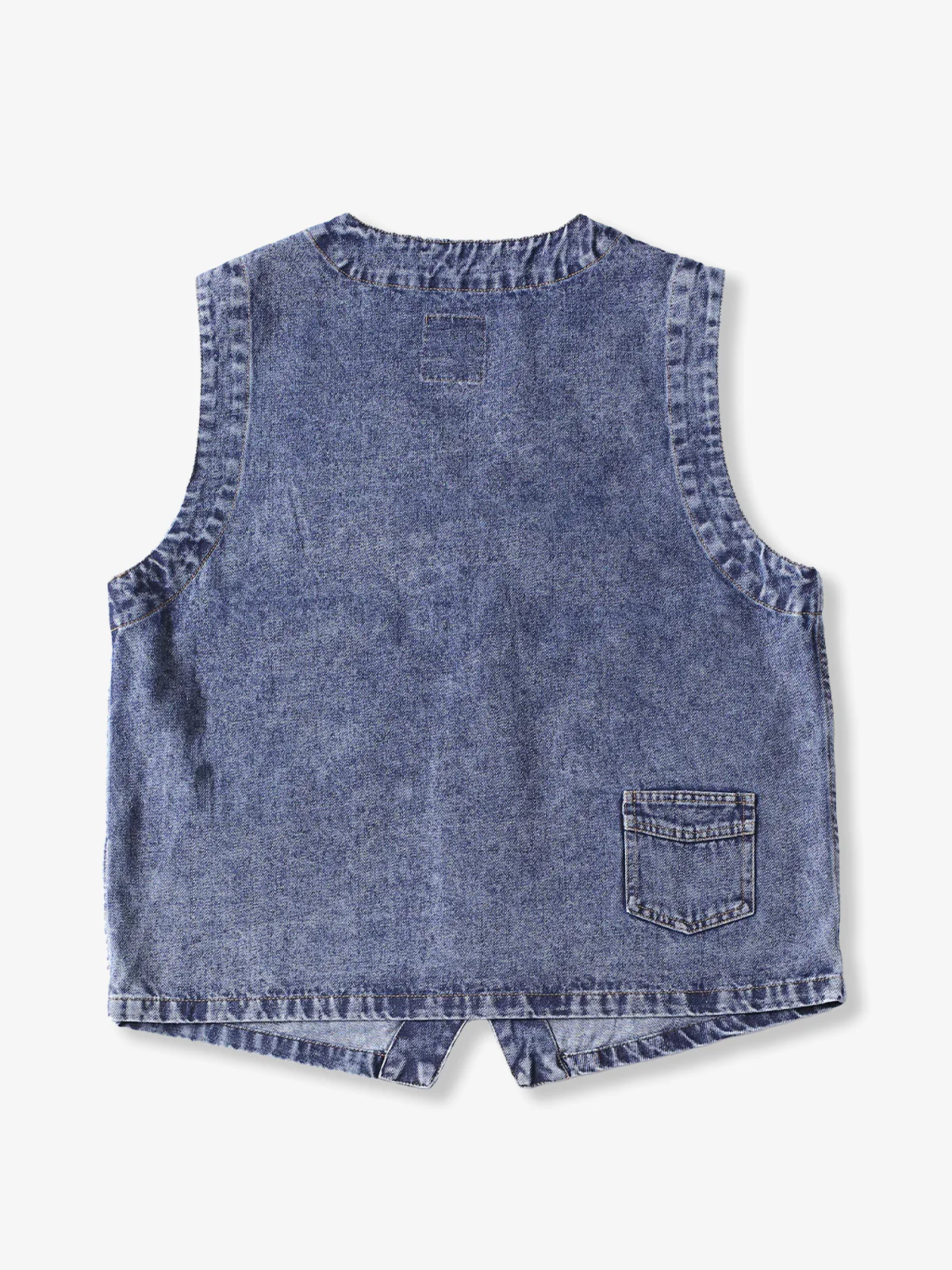 V-neck Washable Denim Vest - Image 3