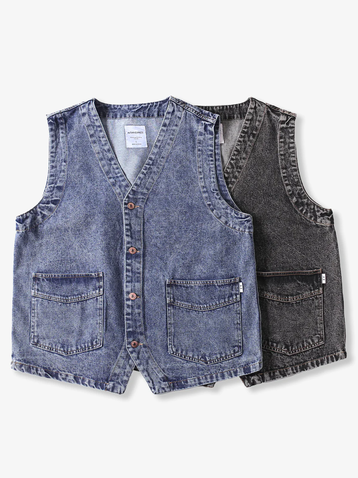 V-neck Washable Denim Vest - Image 4