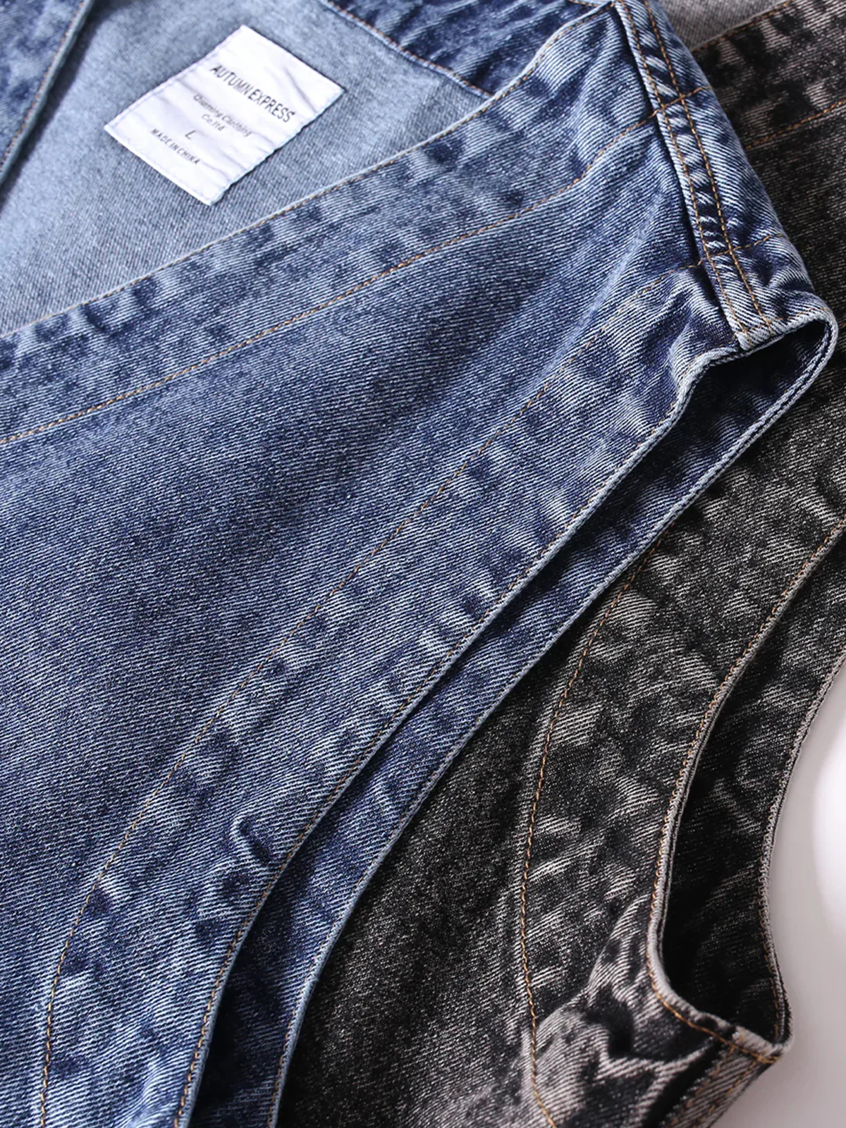 V-neck Washable Denim Vest - Image 6