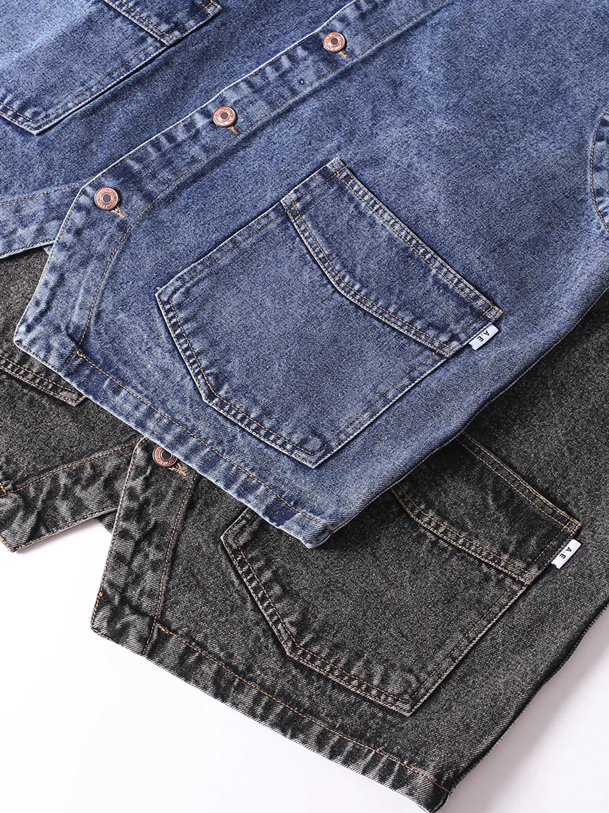 V-neck Washable Denim Vest - Image 9