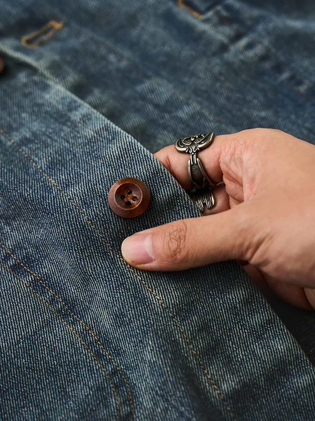 Ethnic Pattern Denim Vest - Image 10