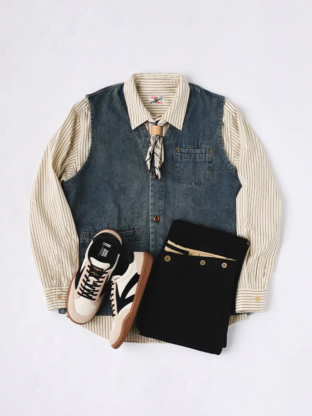 Ethnic Pattern Denim Vest - Image 17