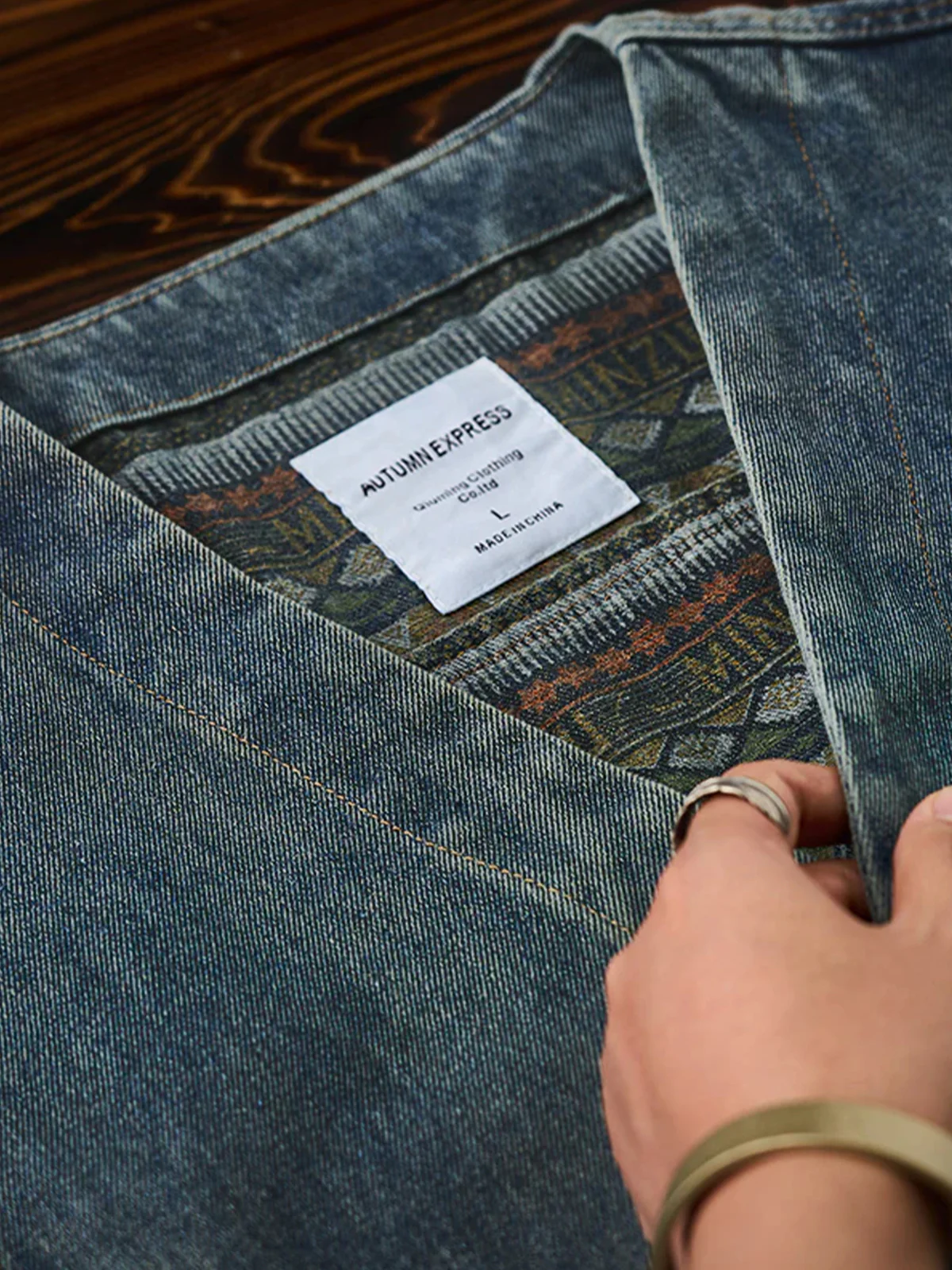 Ethnic Pattern Denim Vest - Image 7