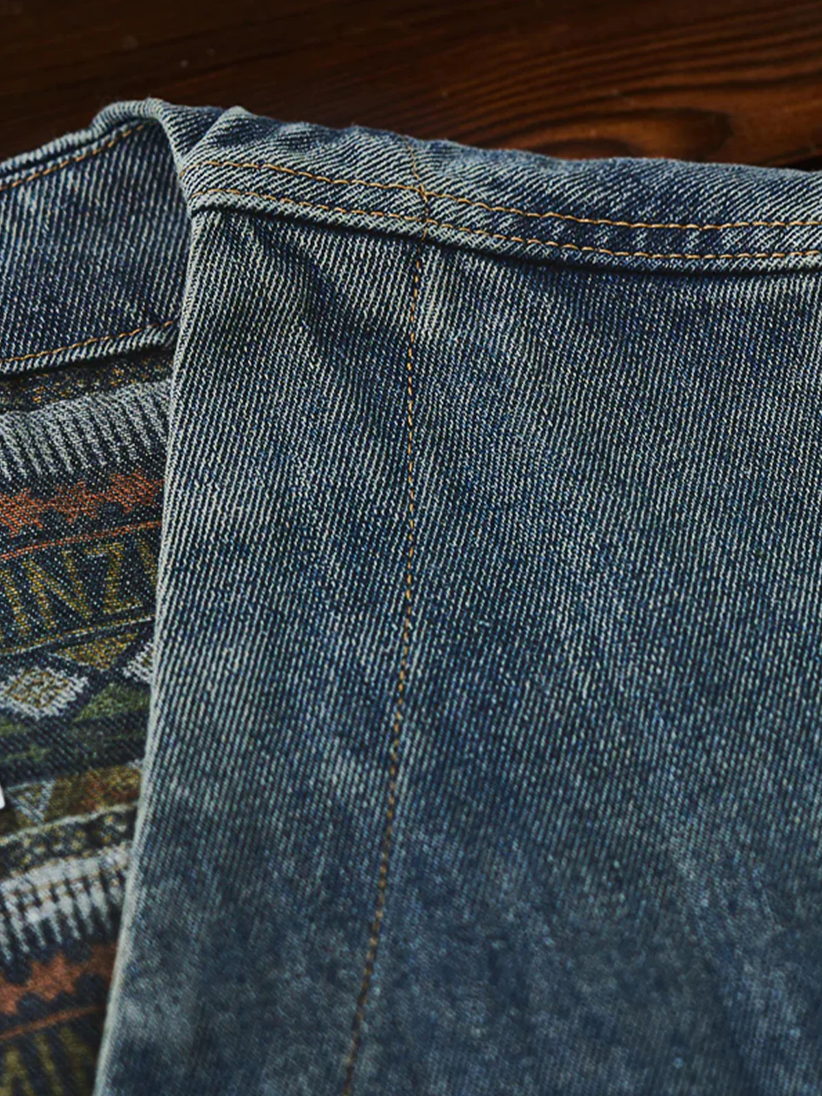 Ethnic Pattern Denim Vest - Image 8