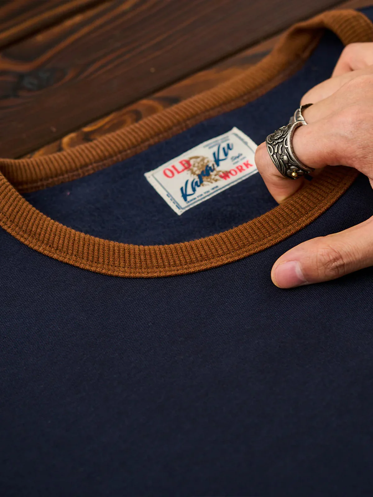 "KaraKu" Embroidery  Elbow Suede Patches Brushed Cotton Sweatshirt - Image 14