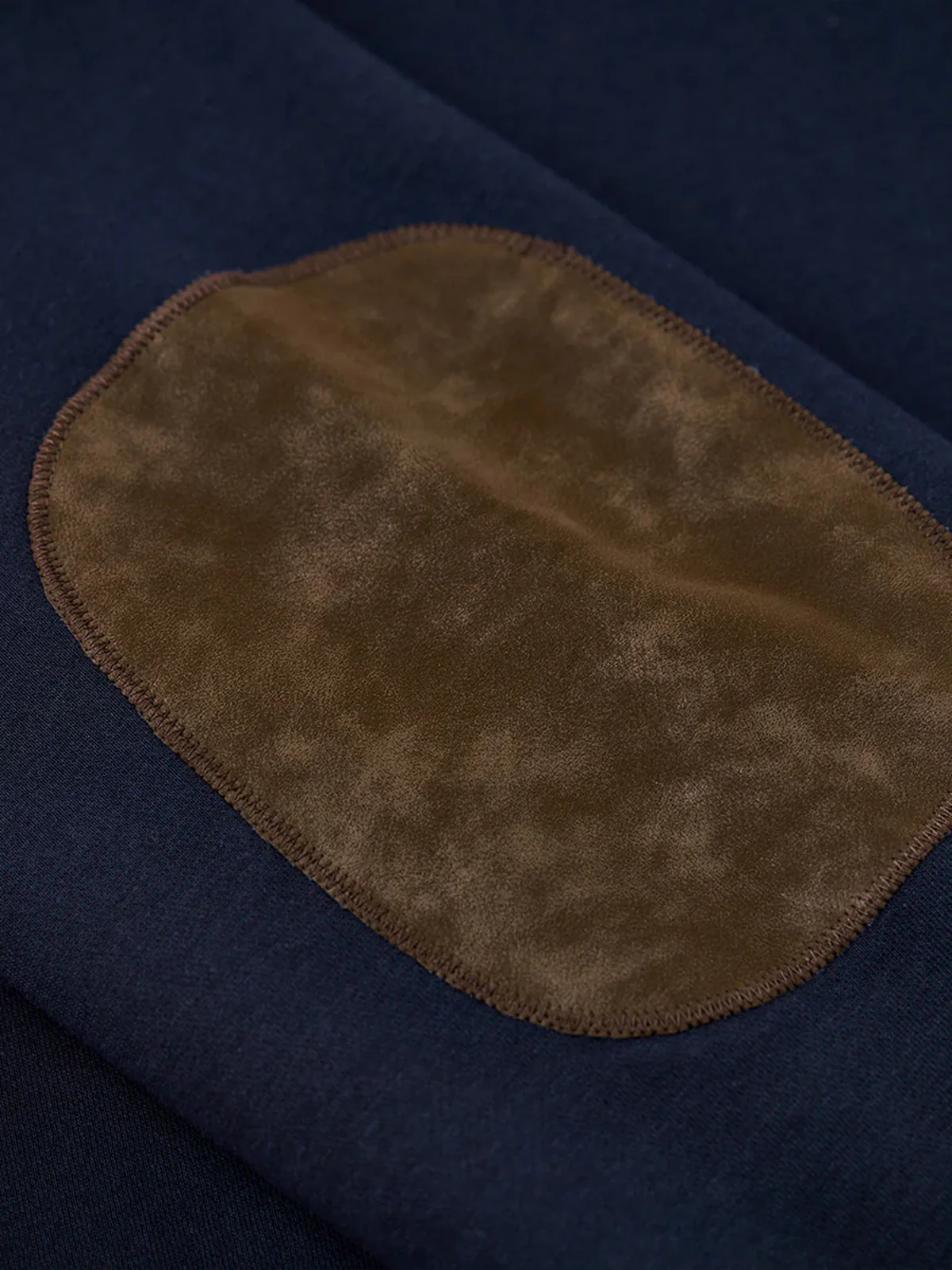 "KaraKu" Embroidery  Elbow Suede Patches Brushed Cotton Sweatshirt - Image 18