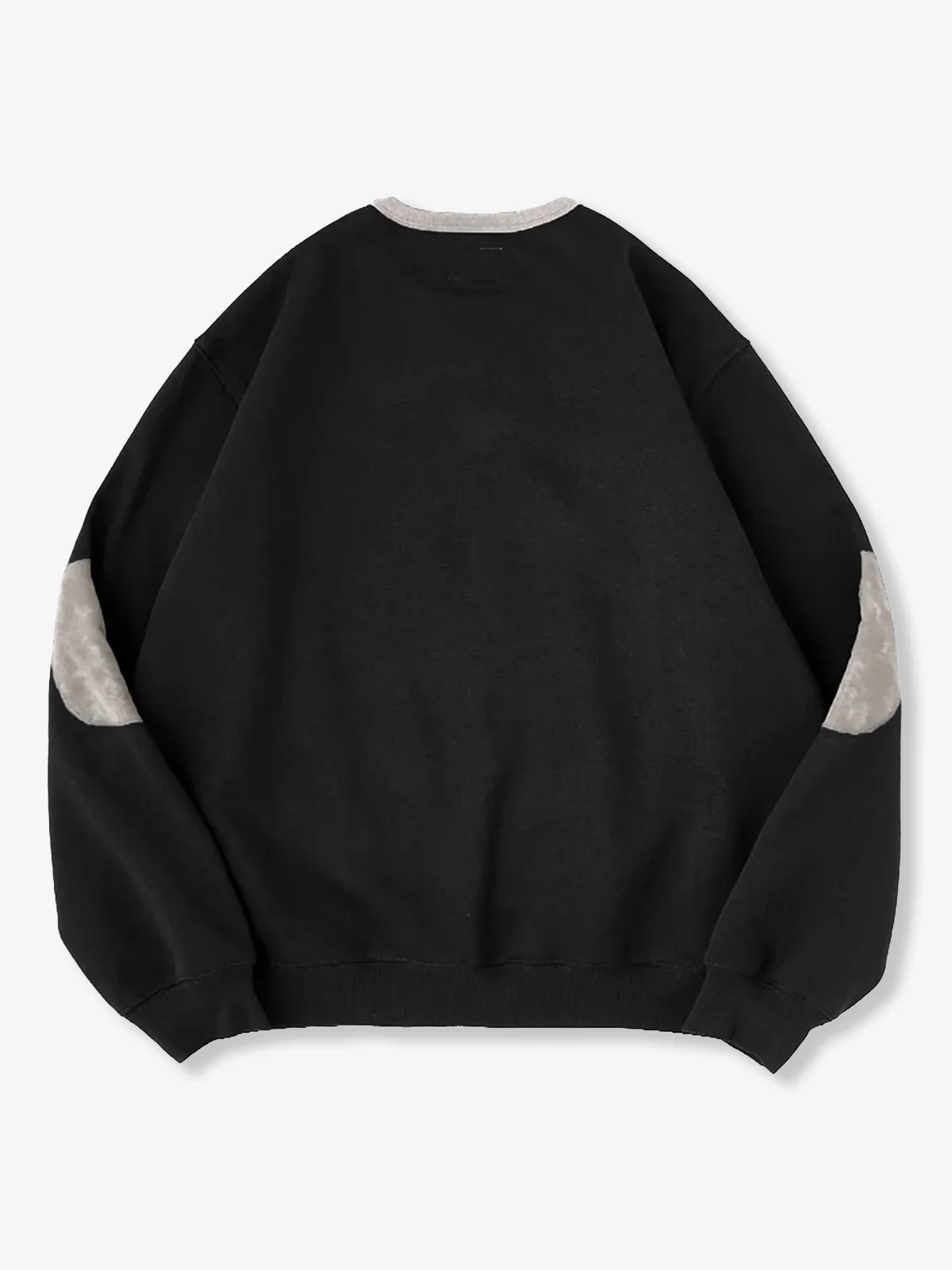 "KaraKu" Embroidery  Elbow Suede Patches Brushed Cotton Sweatshirt - Image 4