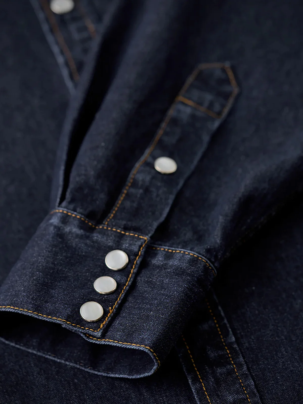 Jacquard Paisley Panel Denim Western Shirt - Image 12