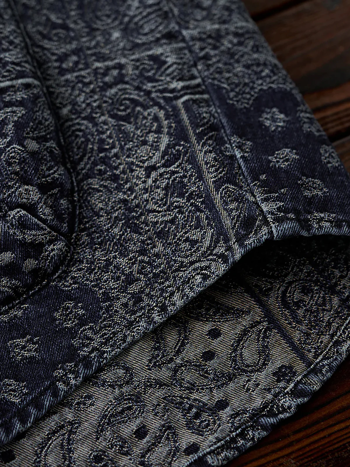 Toggle Buttons Paisley Jacquard Denim Shirt - Image 16