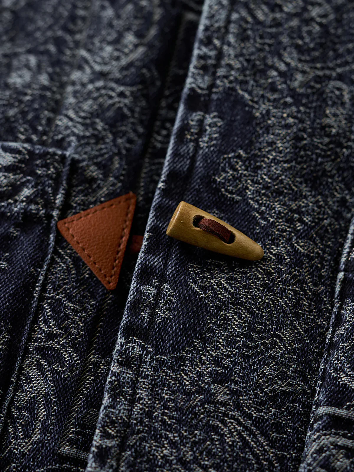 Toggle Buttons Paisley Jacquard Denim Shirt - Image 19