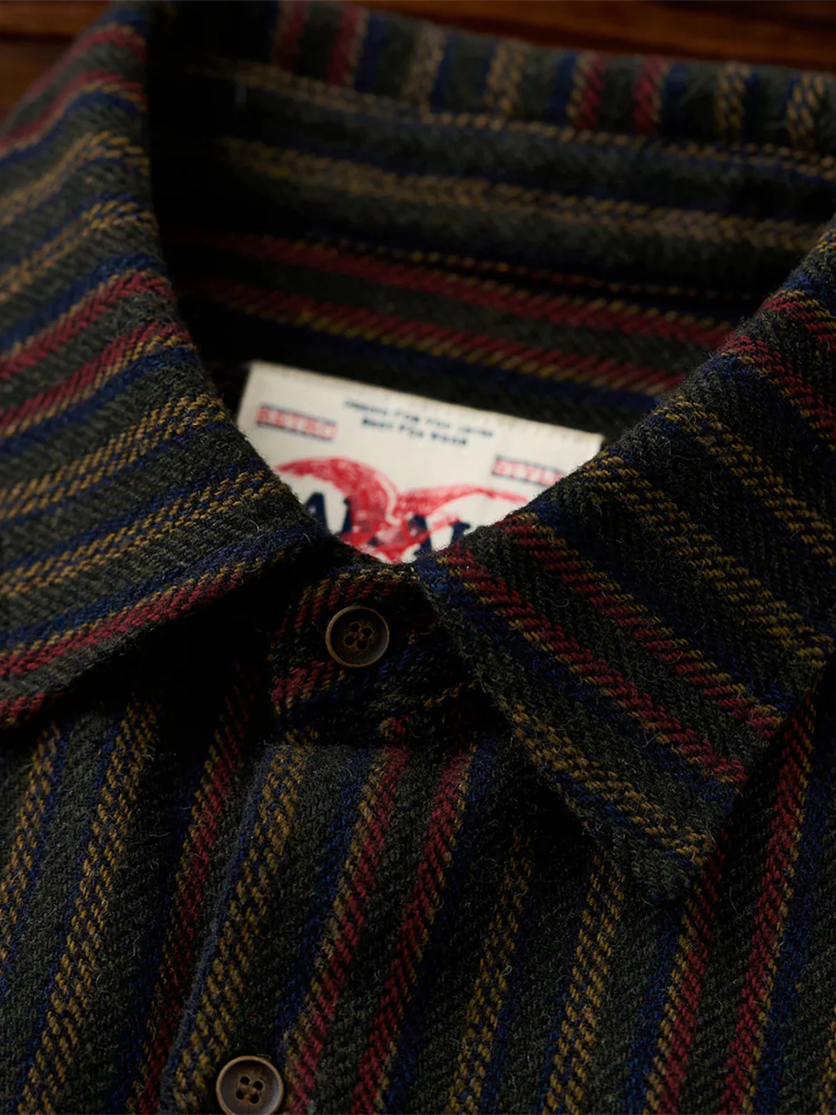 Retro-Style Stripe Jacquard Work Shirt - Image 9