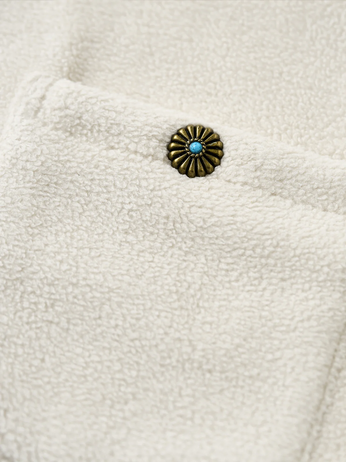 Brushed Fleece Shirt with Turquoise-Style Buttons - Image 11