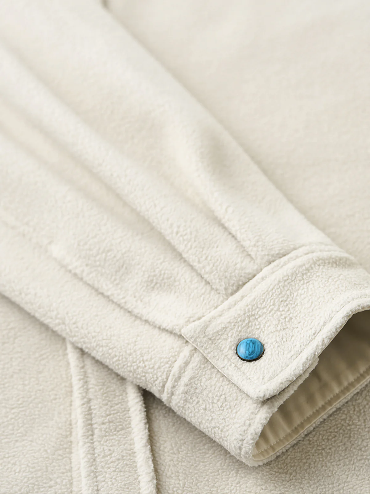 Brushed Fleece Shirt with Turquoise-Style Buttons - Image 12