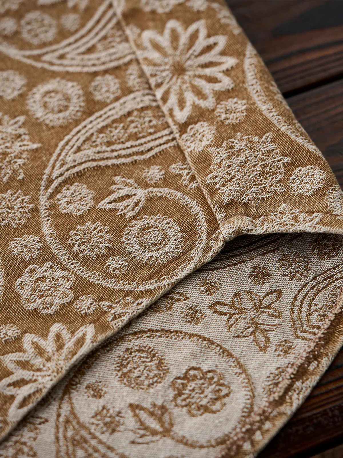 Paisley Jacquard Long-Sleeve Shirt with Corduroy Collar & Cuffs - Image 13