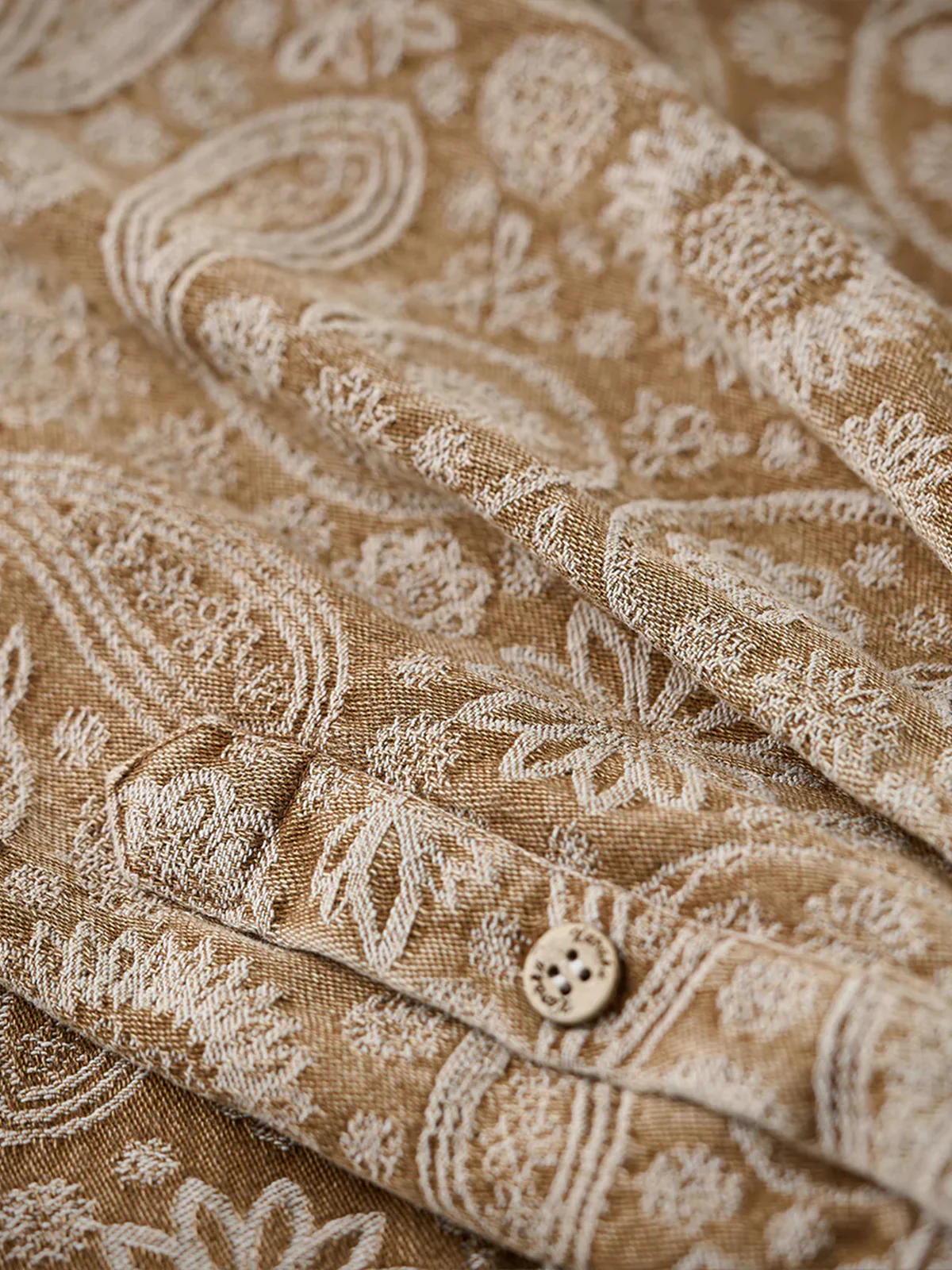 Paisley Jacquard Long-Sleeve Shirt with Corduroy Collar & Cuffs - Image 15