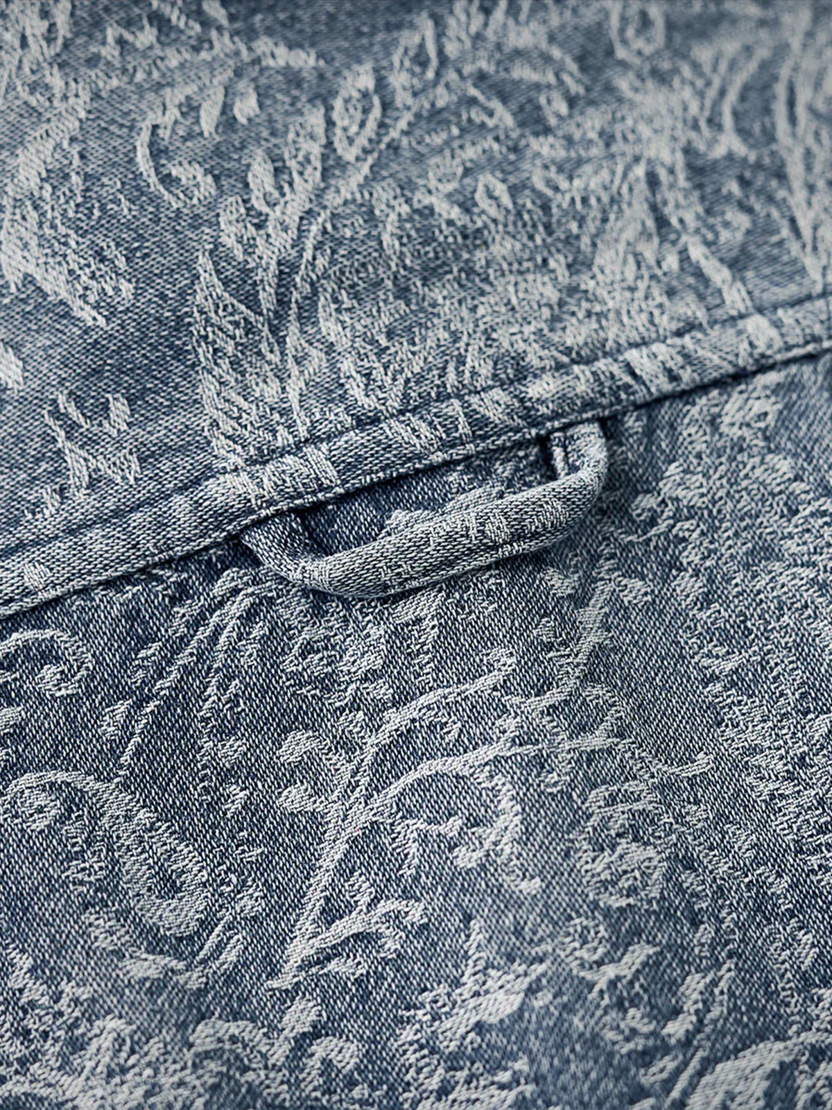 Gradient Paisley Jacquard Denim Work Shirt - Image 18