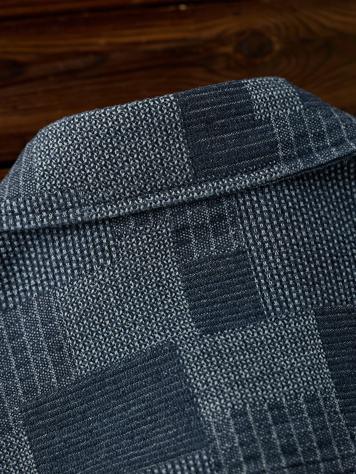 Boro Jacquard Pre-dyed Denim Work Shirt - Image 17