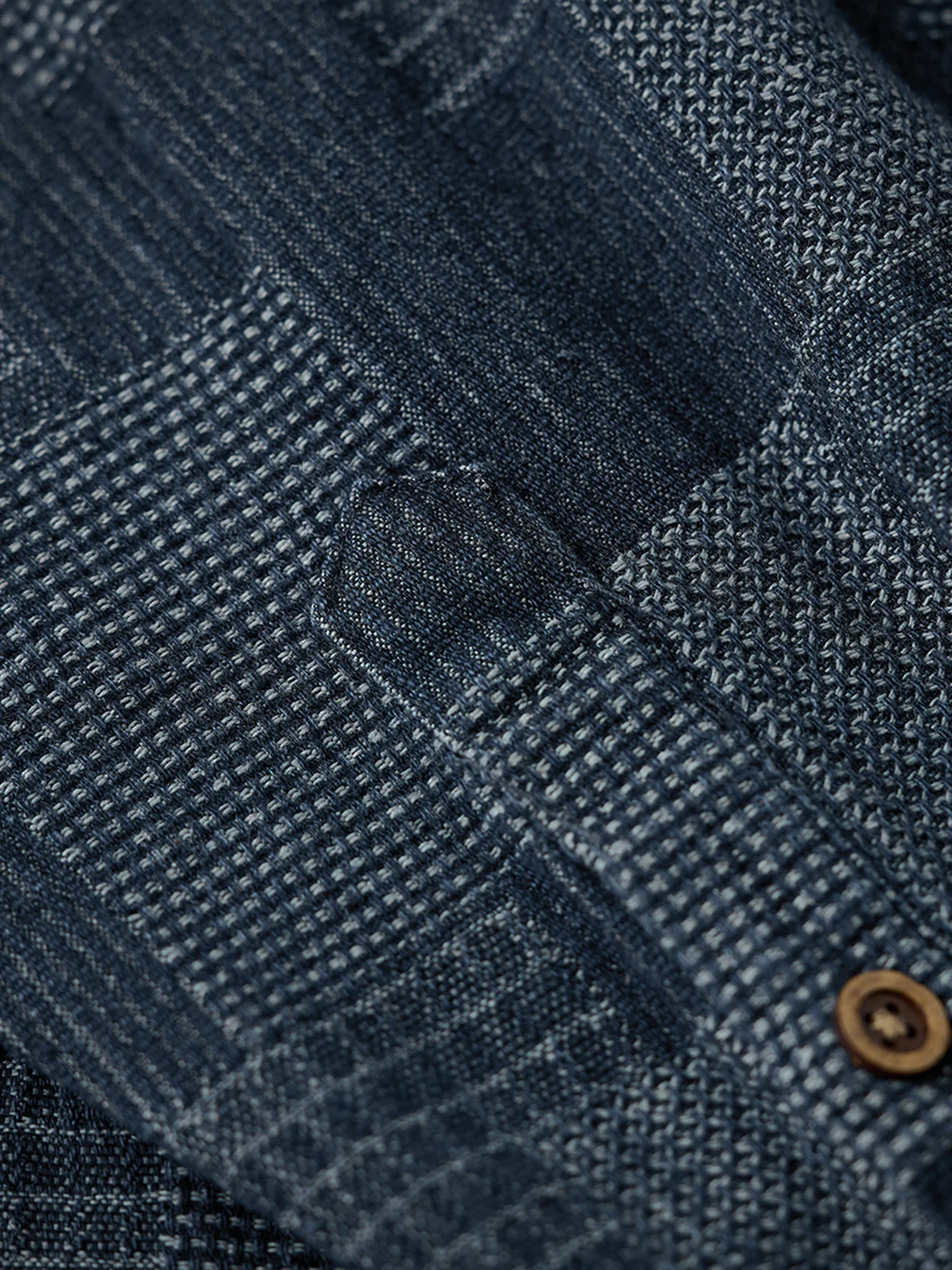 Boro Jacquard Pre-dyed Denim Work Shirt - Image 19