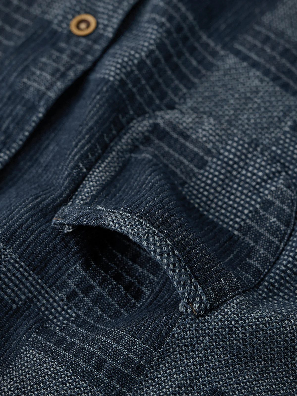Boro Jacquard Pre-dyed Denim Work Shirt - Image 20