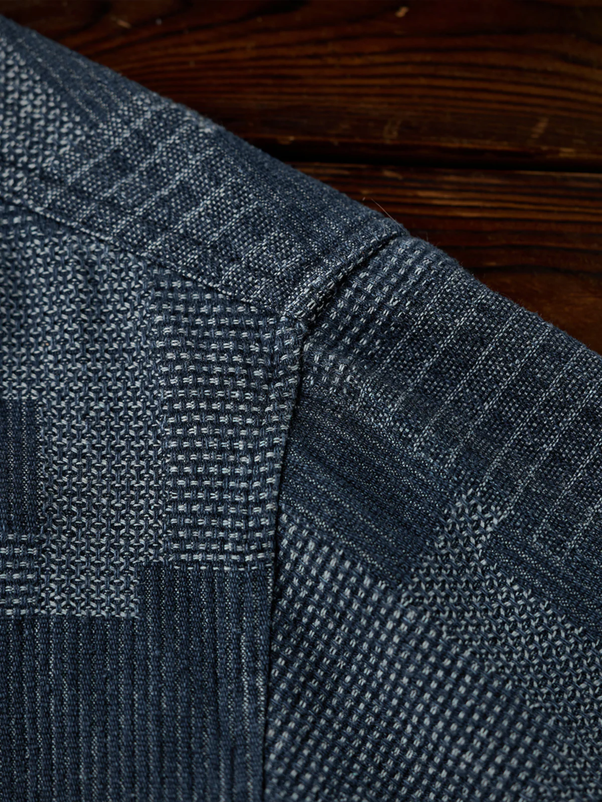Boro Jacquard Pre-dyed Denim Work Shirt - Image 21
