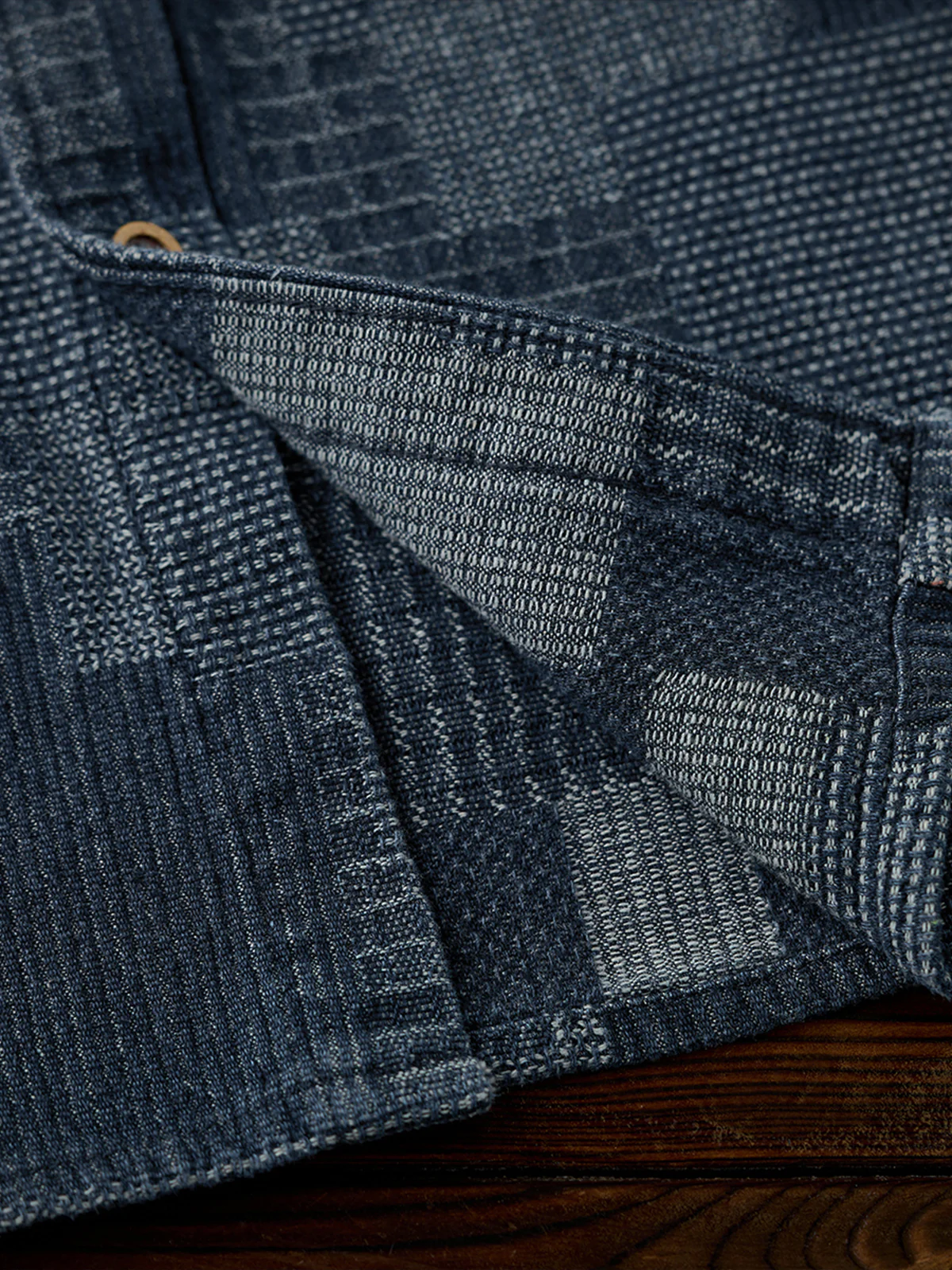Boro Jacquard Pre-dyed Denim Work Shirt - Image 22