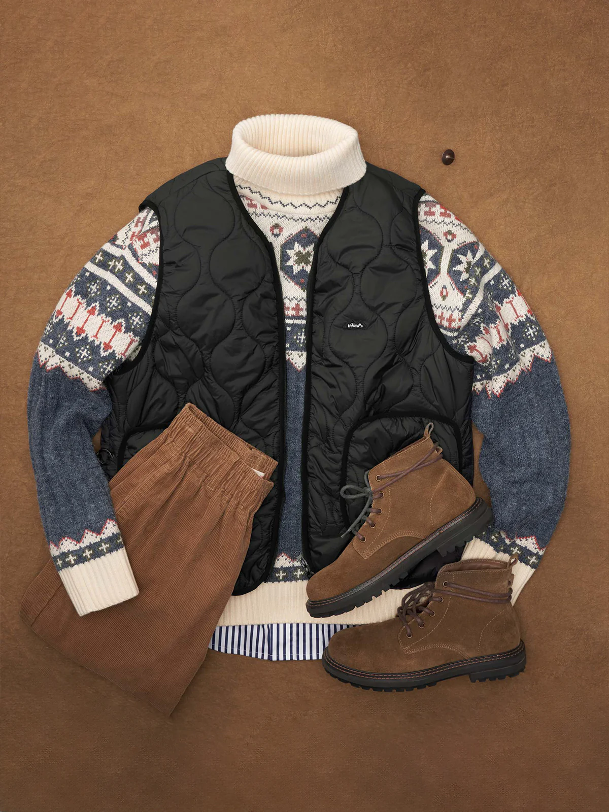 Quilted Vest with Embroidery and Double Zipper - Image 17