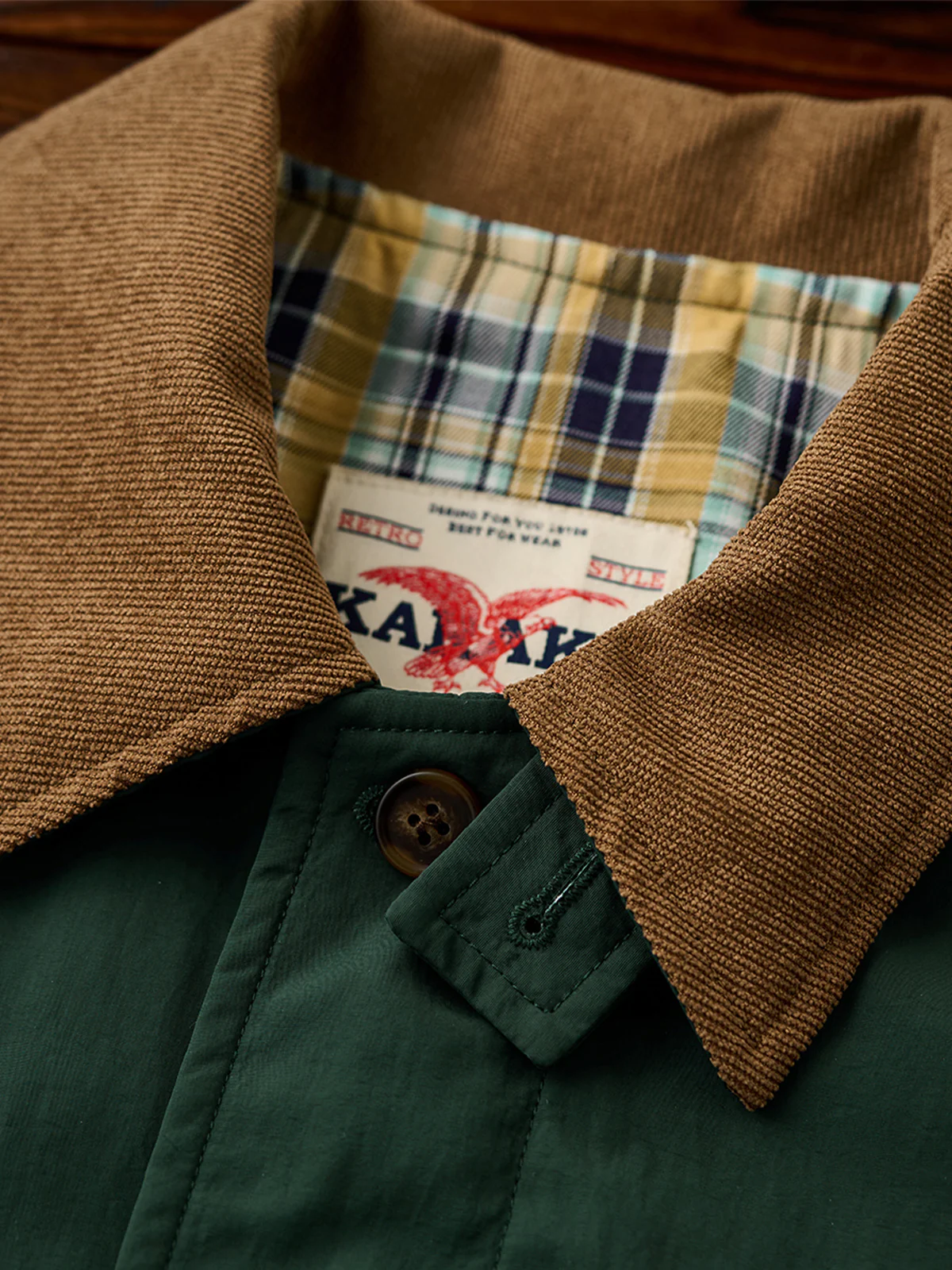 Corduroy-Lined Collar and Cuffs Water-Repellent Hunting Jacket - Image 12