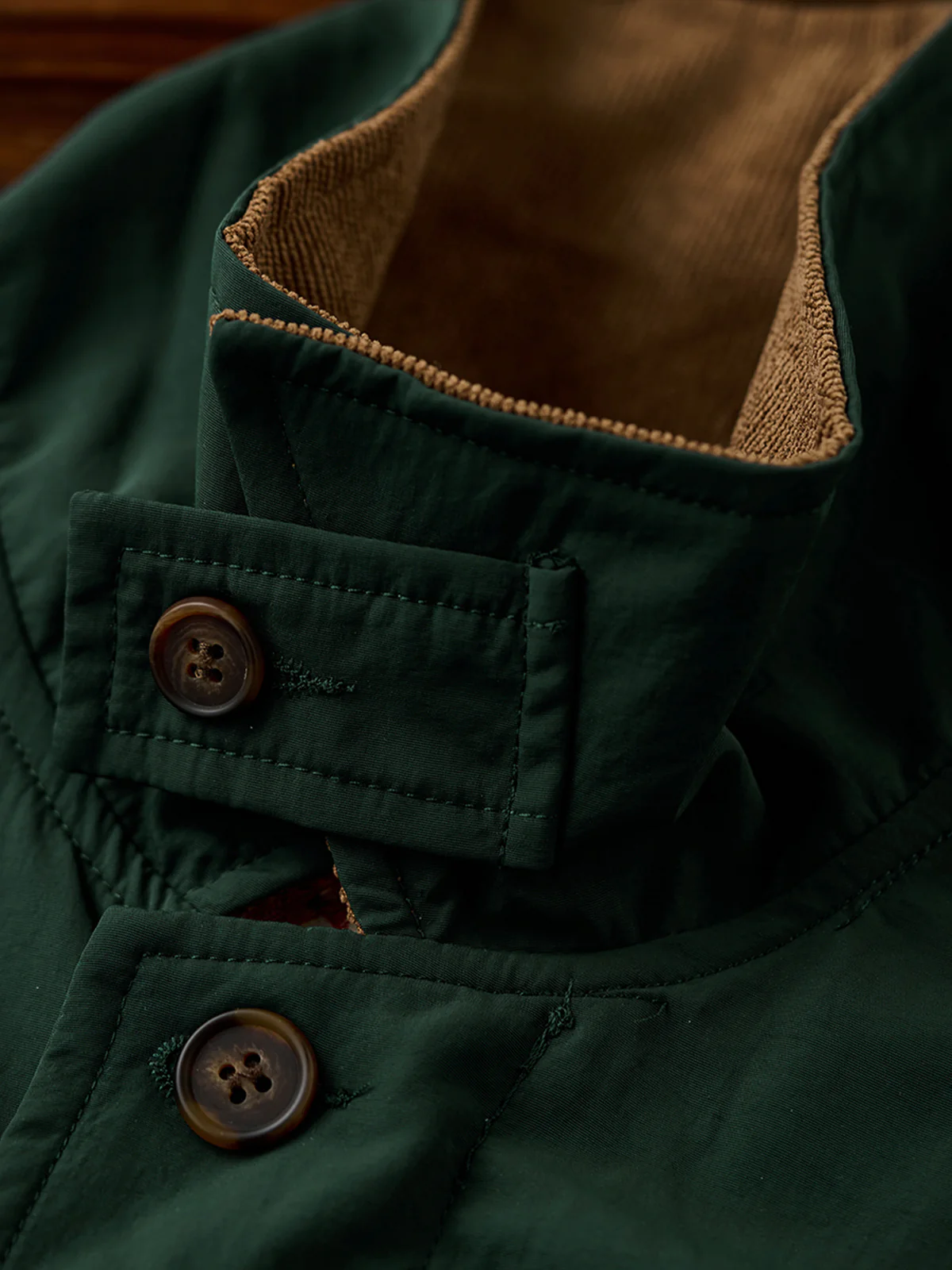 Corduroy-Lined Collar and Cuffs Water-Repellent Hunting Jacket - Image 14