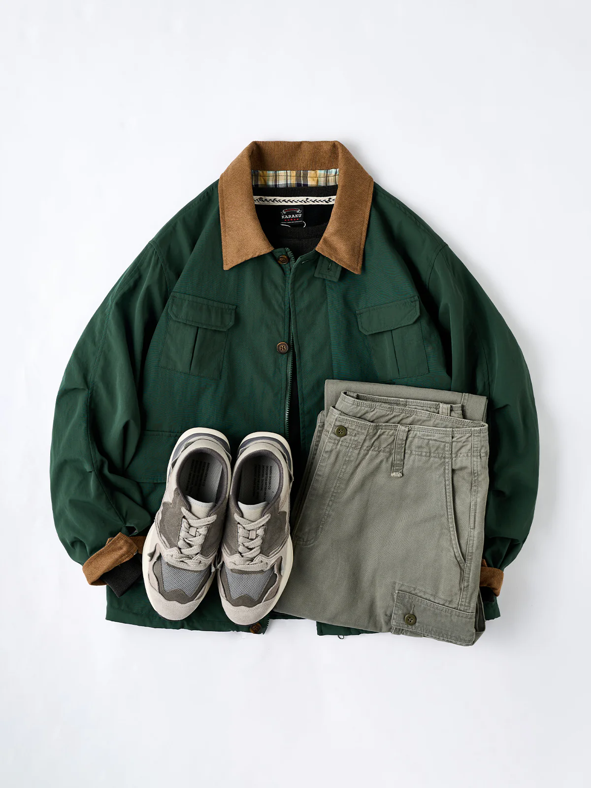 Corduroy-Lined Collar and Cuffs Water-Repellent Hunting Jacket - Image 25