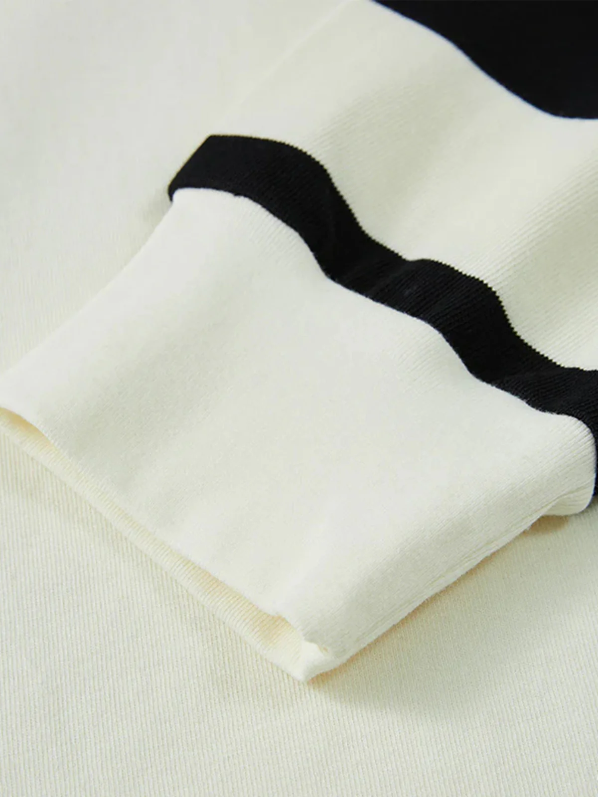 Contrasting Stripes Sleeve Heavyweight Biker Long Sleeve Tee - Image 15